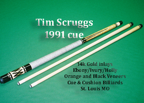 Cue & Cushion - Tim Scruggs 14k Inlay Cue
